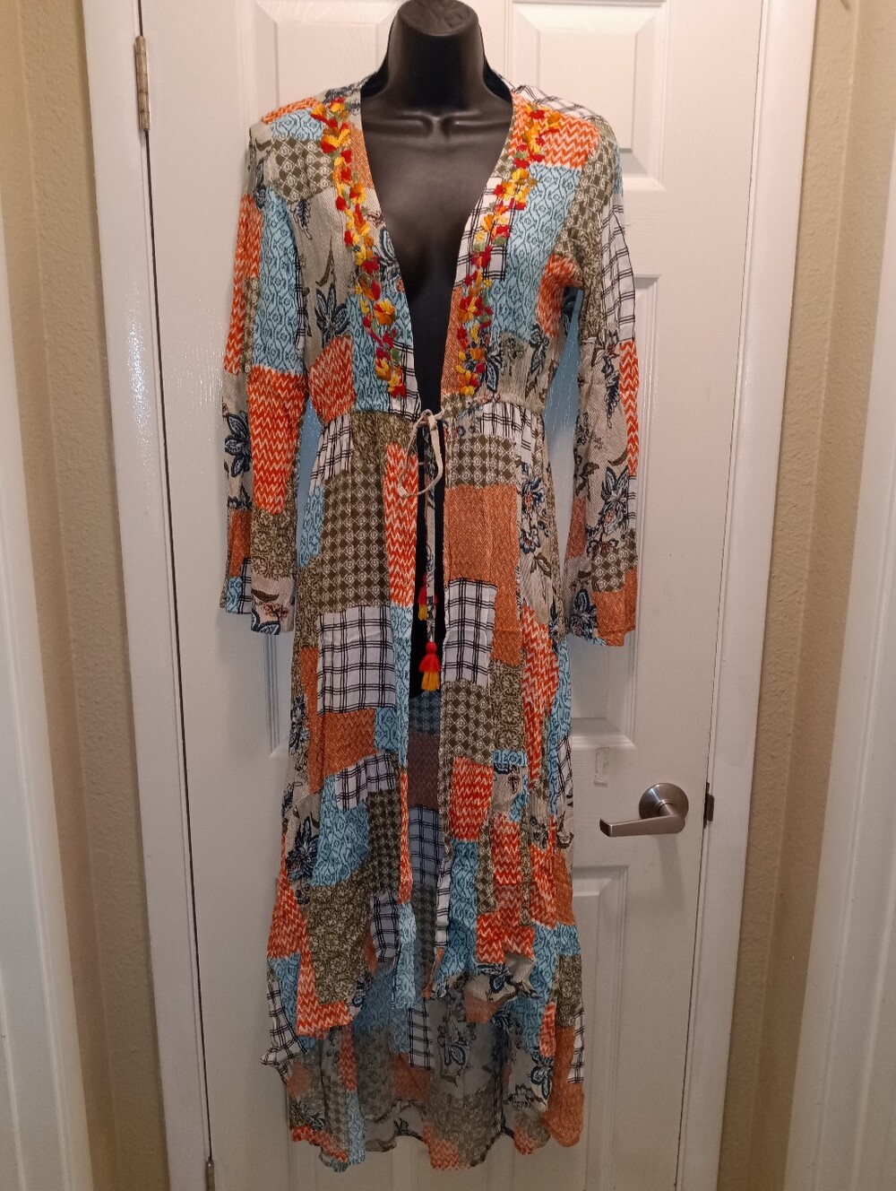 NWT Raga Patchwork Duster Jacket Versatile In Style Very Chic